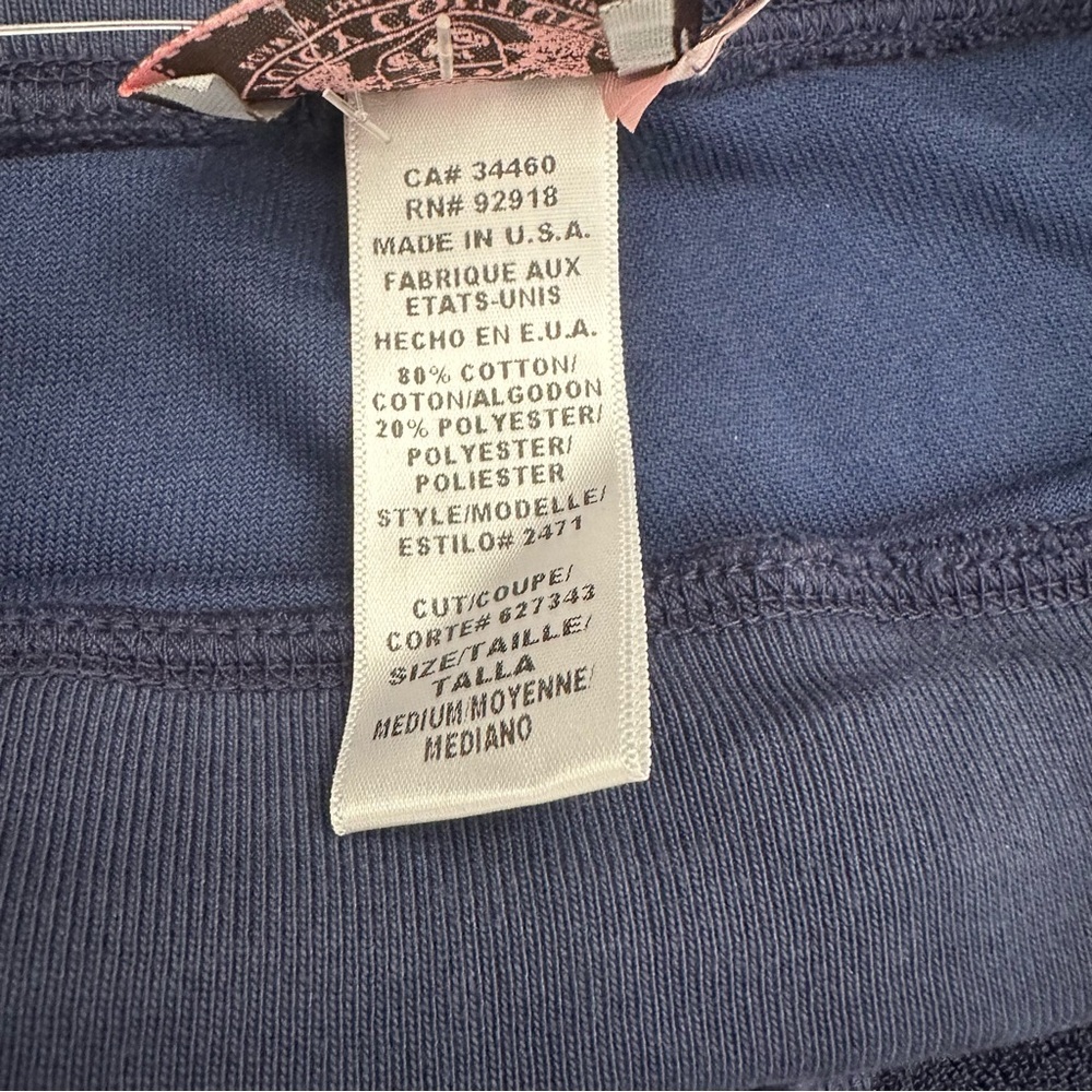 NWT Y2K Original Juicy Couture Peck Blue Terry Cropped Crop Capri Pants Medium - Picture 5 of 7